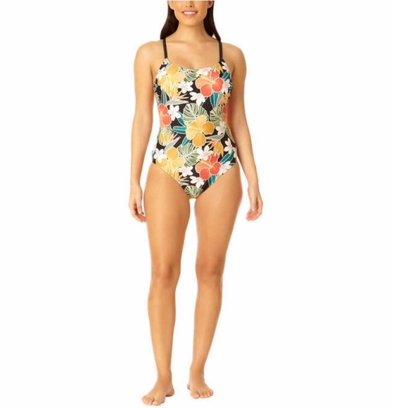 NEW!! Hurley Ladies One-piece Swimsuit, Multi Color SPF 50+ M (8-10) - Picture 1 of 11